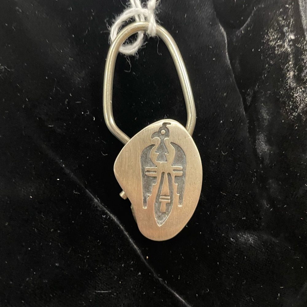 Vintage Silver Keychain with Southwest Engraved Design